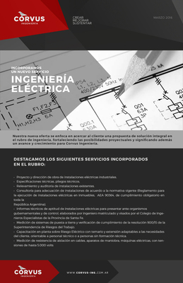 #CorvusNews > Incorporamos un nuevo servicio: INGENIERÍA ELÉCTRICA #CorvusNews > Incorporamos un nuevo servicio: INGENIERÍA ELÉCTRICA